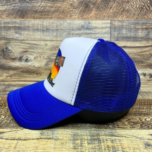 Light Beer Silver Bullet Mens Trucker Hat Blue Snapback 80s Beer Advertisement - Picture 4 of 8